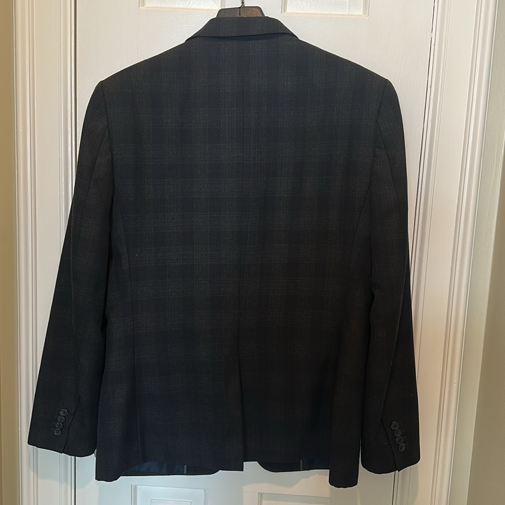 Banana Republic Men’s Sport Coat, Tailored Fit, navy/gray plaid, 42 - Picture 6 of 8